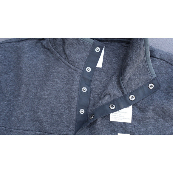 Sonoma Mens Long Sleeve Quarter Snap Pullover Fleece Large Gray - Picture 4 of 14